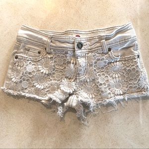 Cute white boho shorts